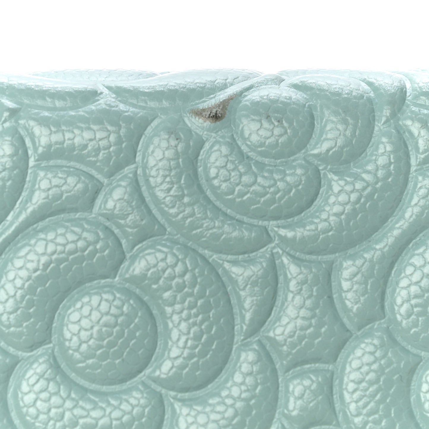 Caviar Camellia Embossed Wallet On Chain WOC Light Blue