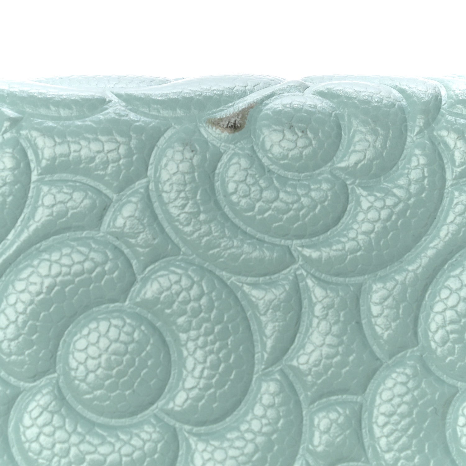 Chanel Caviar Camellia Embossed Wallet On Chain WOC Light Blue 13 of 15