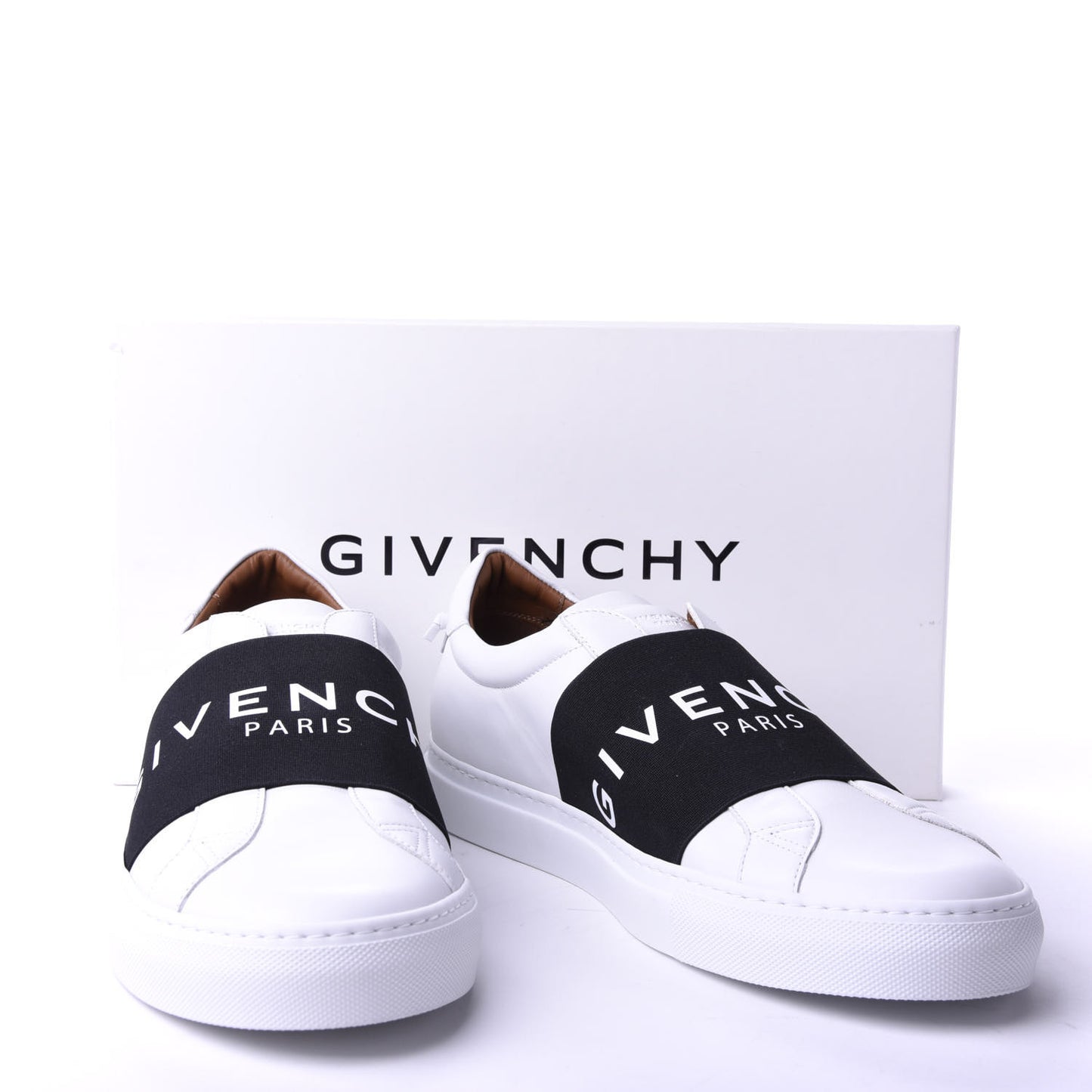 Calfskin Band Logo Mens Urban Street Sneakers 45 White Black