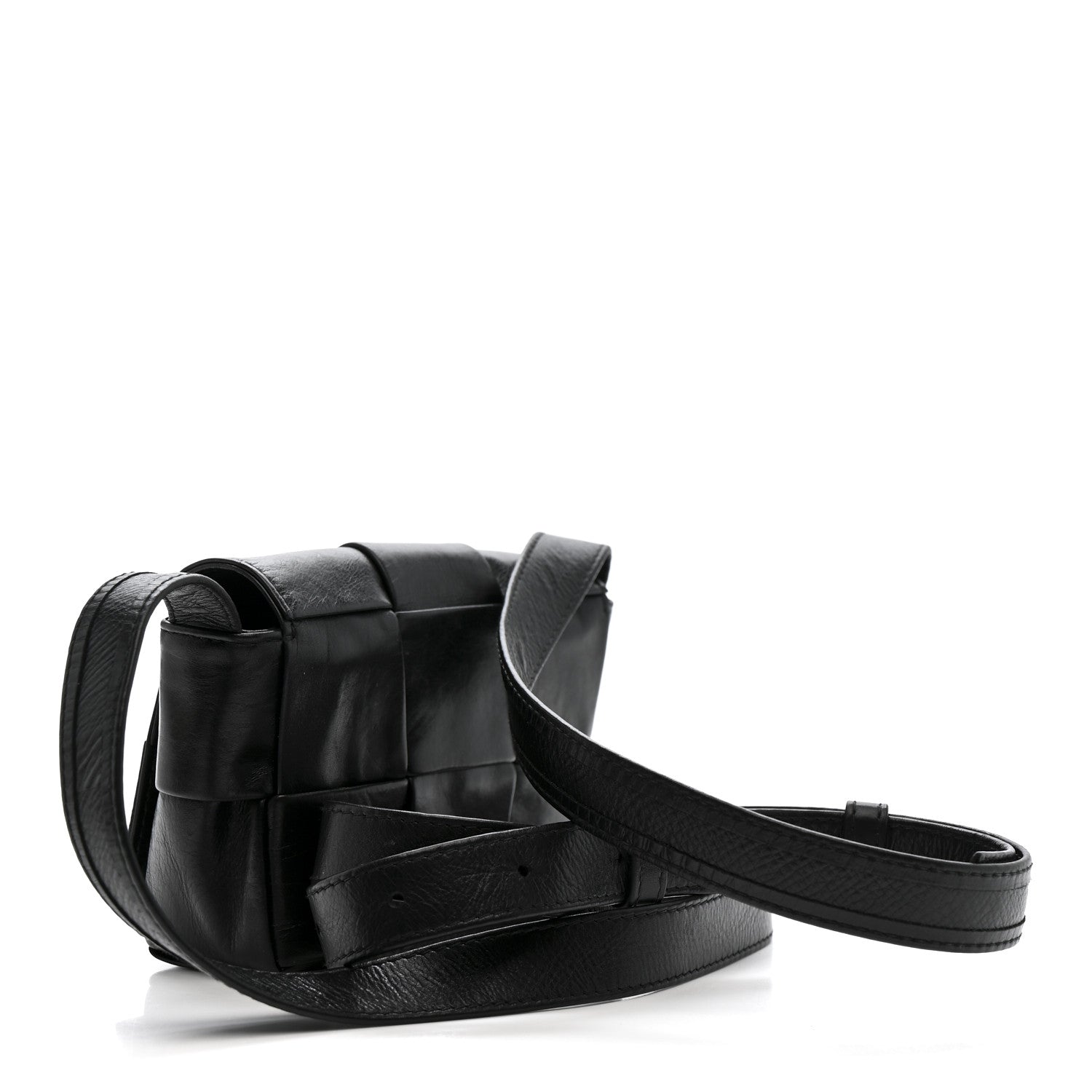 Bottega Veneta Paper Calfskin Maxi Intreccio Extra Mini Cassette Crossbody Bag Black 3 of 15