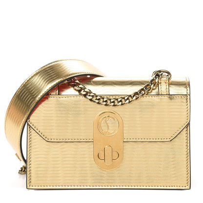 Christian Louboutin Metallic Calfskin Mini Elisa Shoulder Bag Gold 1 of 9