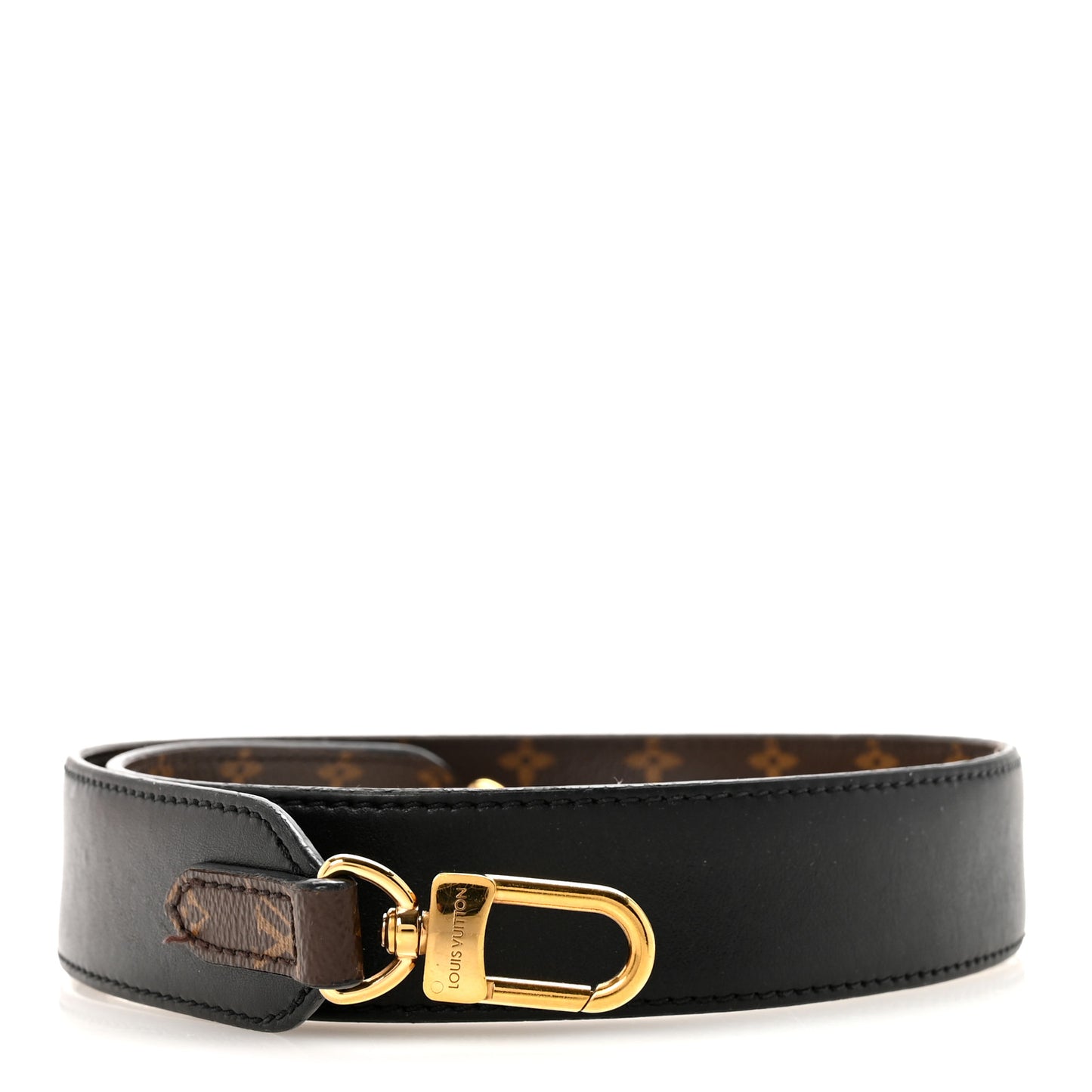 Monogram Calfskin Shoulder Strap Black