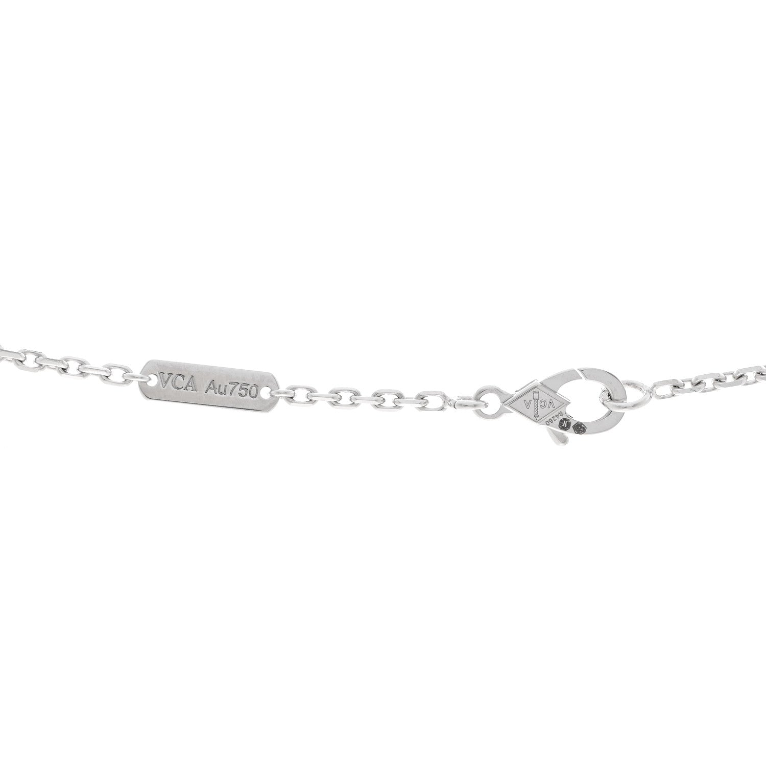 Van Cleef & Arpels 18K White Gold Chalcedony Magic Alhambra Pendant Long Necklace 4 of 6