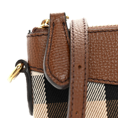 Burberry House Check Derby Peyton Crossbody Clutch Bag Tan 10 of 10
