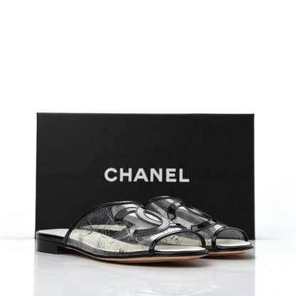 Chanel Patent PVC CC Sandal Mule 37 Black 32 of 32