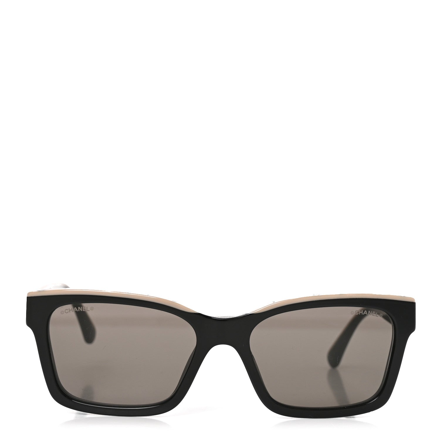 Chanel Acetate Logo Square Sunglasses 5417 Black Beige 2 of 7