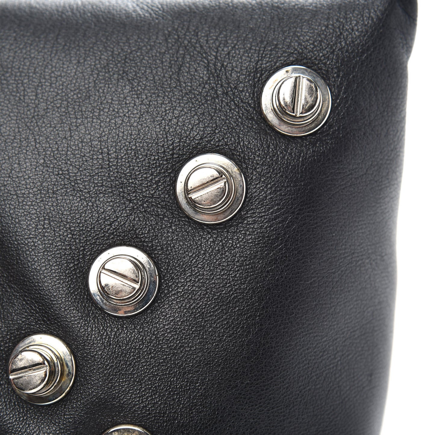 Lambskin Studded Triangle Wristlet Black