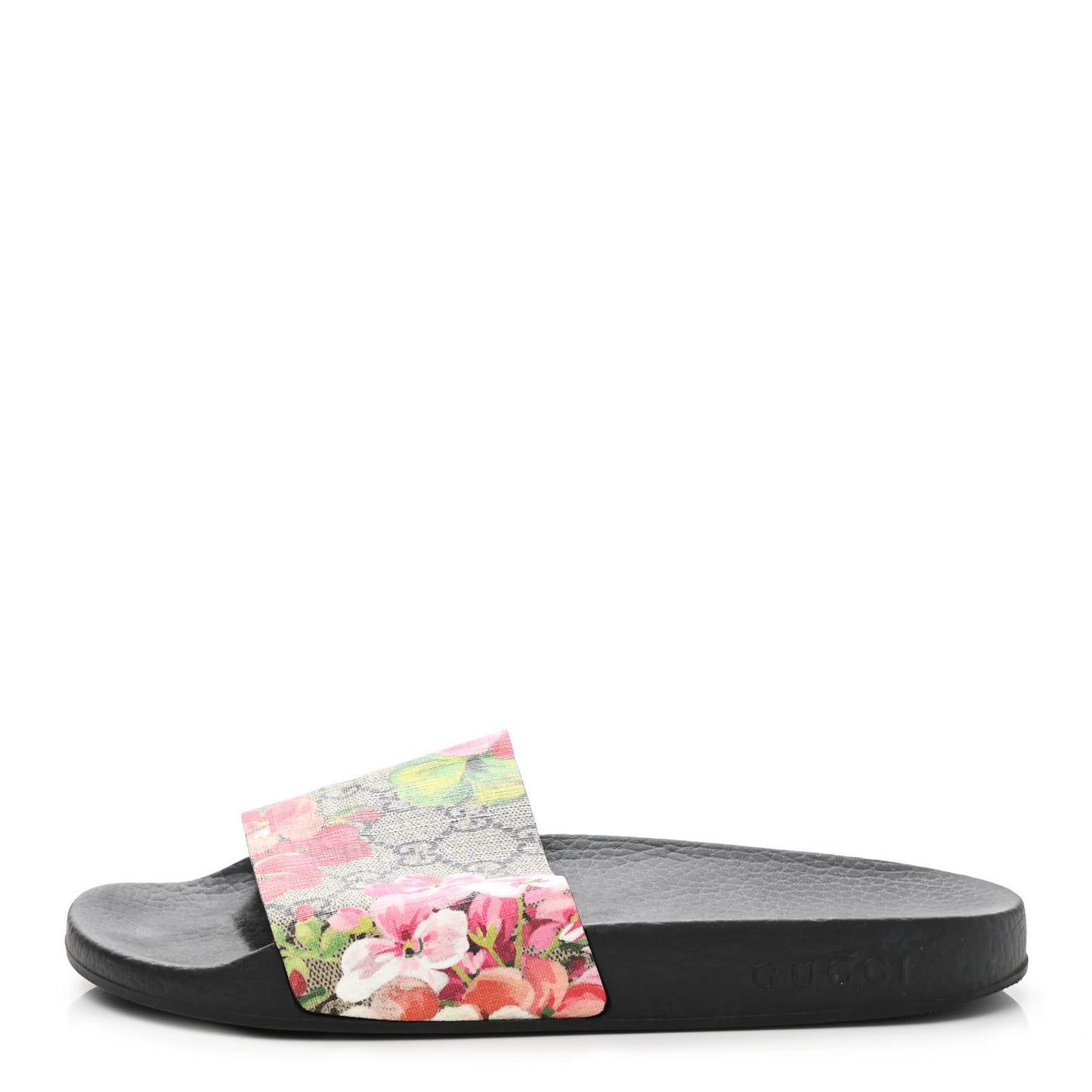 GG Supreme Monogram Blooms Slide Sandals 38 Beige Multicolor