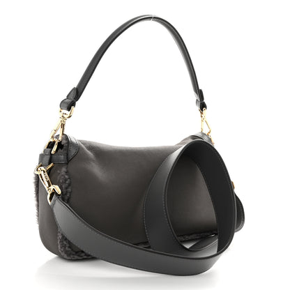 Fendi Lambskin Shearling Baguette Anthracite 3 of 9