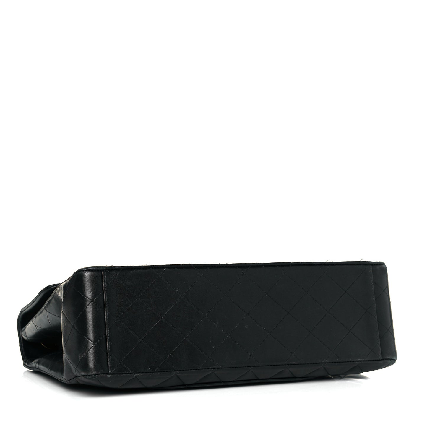 Lambskin Quilted XL Jumbo Single Flap Black