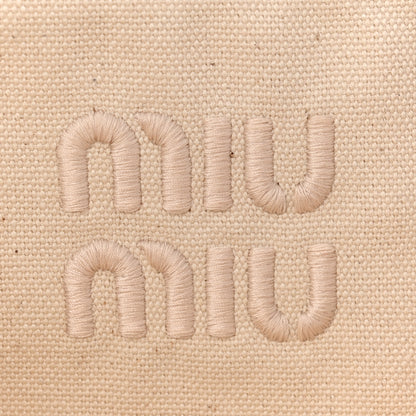 Miu Miu Raffia Crochet Woven Tote Bag Beige 6 of 10
