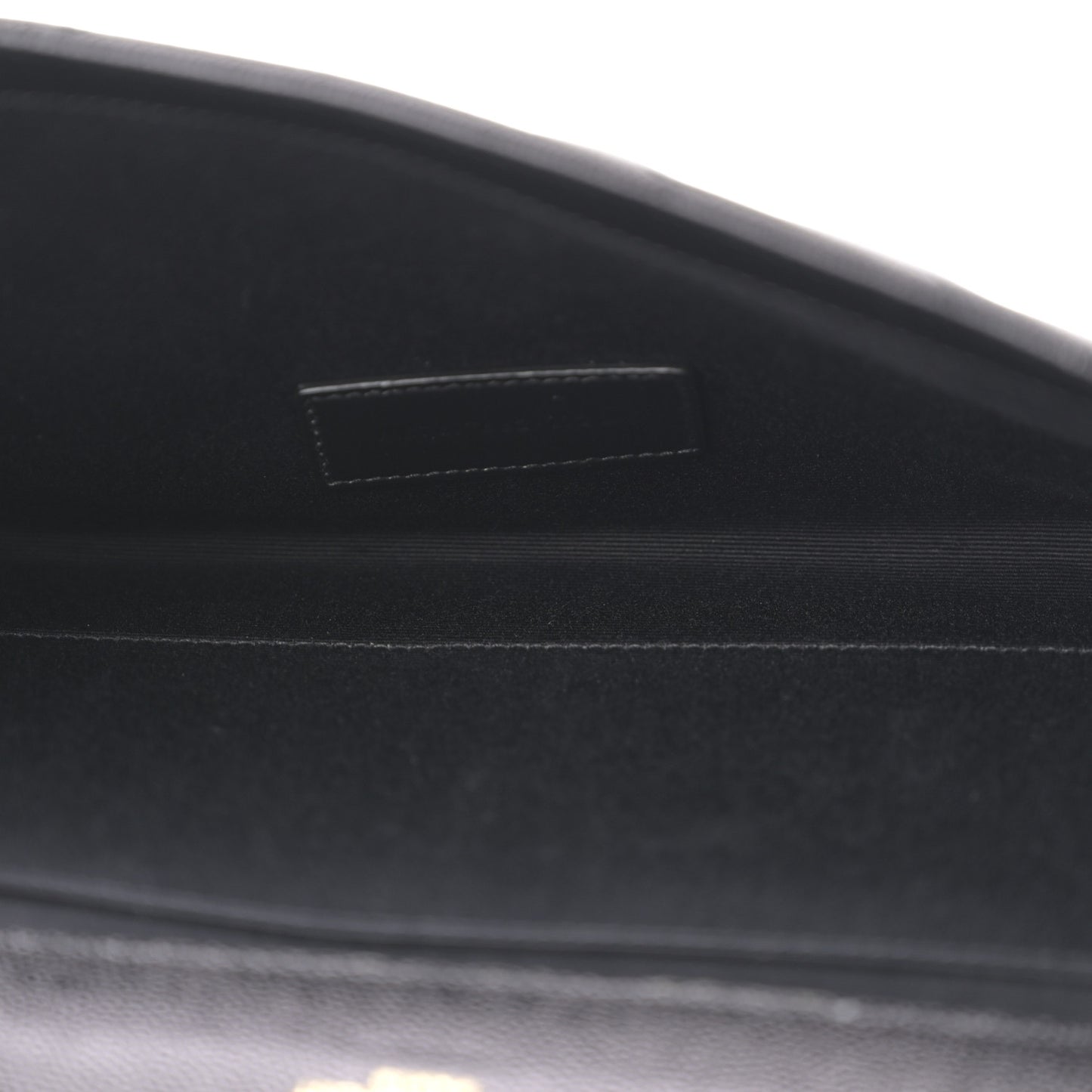 Grain De Poudre Matelasse Chevron Monogram Envelope Clutch Black