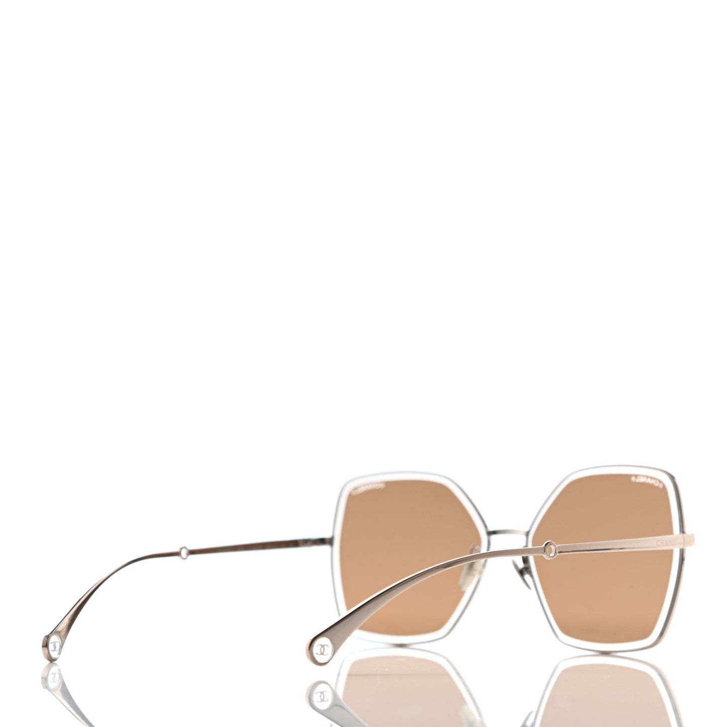 Butterfly Removable Pearl Chain Sunglasses 4262 Brown