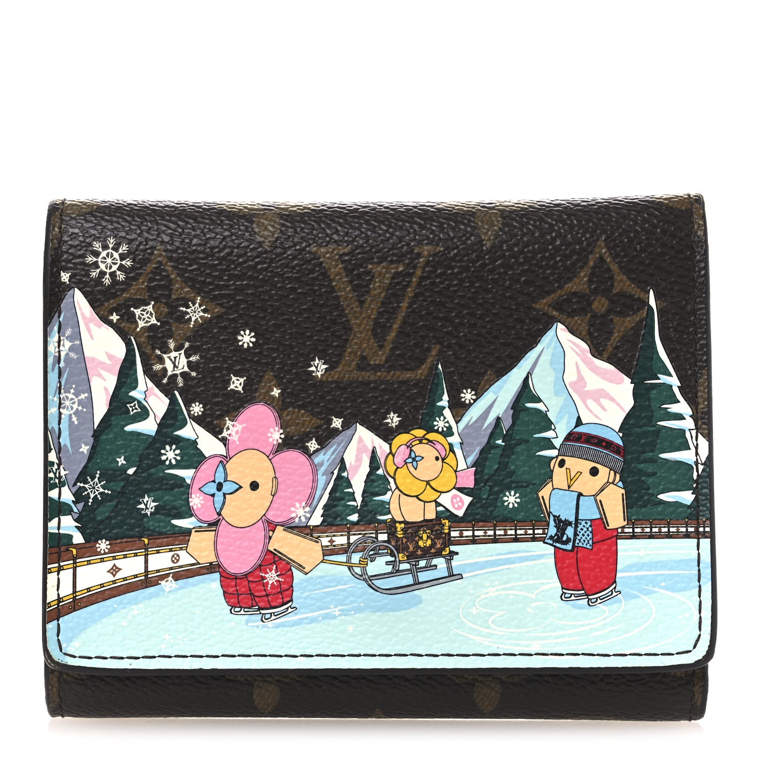 Louis Vuitton Monogram 2023 Christmas Animation Alpine Victorine Wallet Wisteria Pink 1 of 8