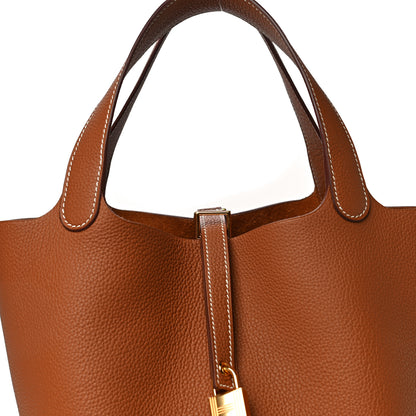 Hermes Taurillon Clemence Picotin Lock 22 MM Gold 7 of 10