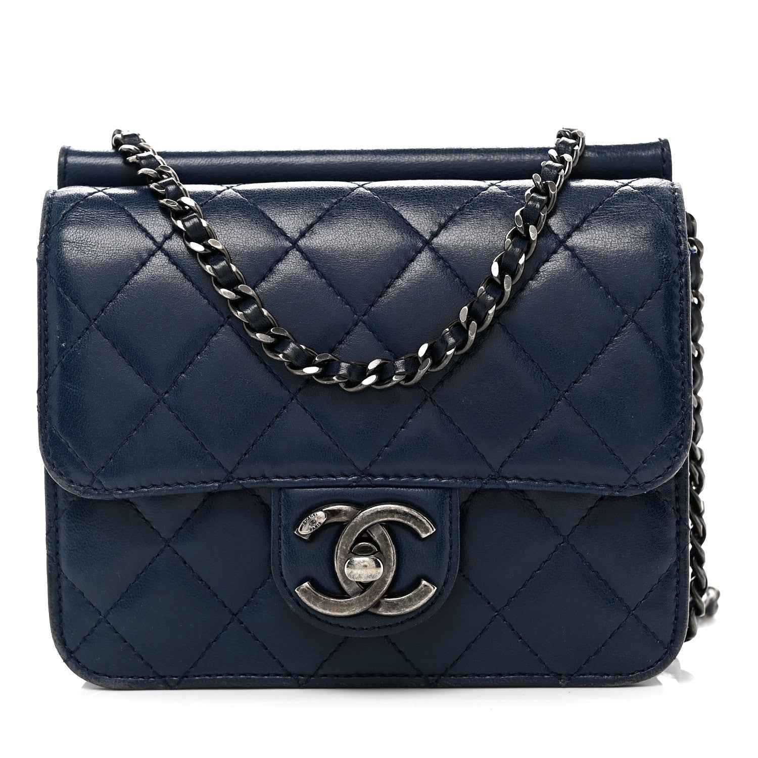 Chanel Lambskin Quilted Mini Crossing Times Flap Blue 1884809