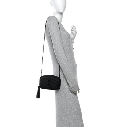 Saint Laurent Grain De Poudre Matelasse Monochrome Monogram Mini Lou Camera Bag Black 2 of 10