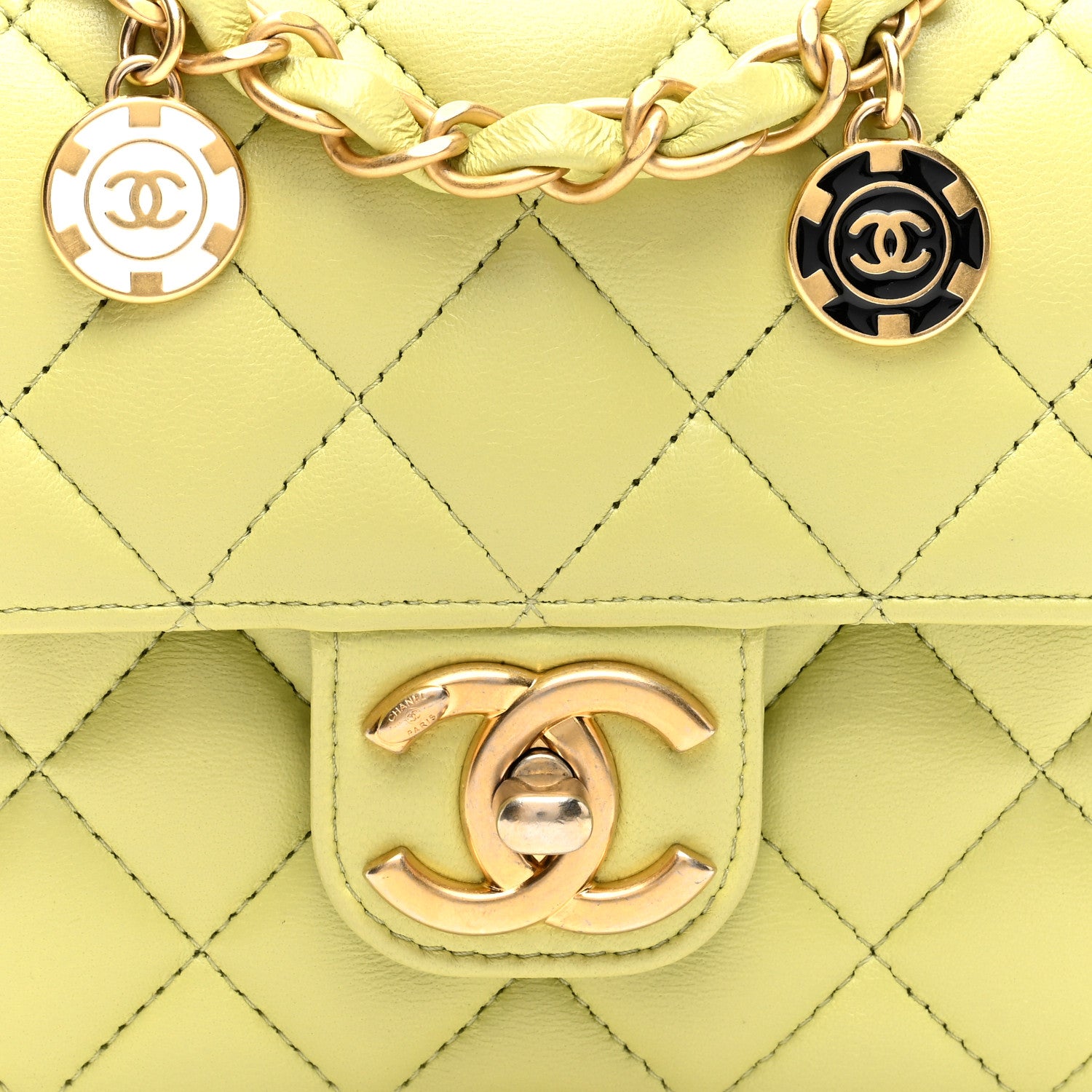 Chanel Lambskin Quilted Casino Chips  Green 8 of 10