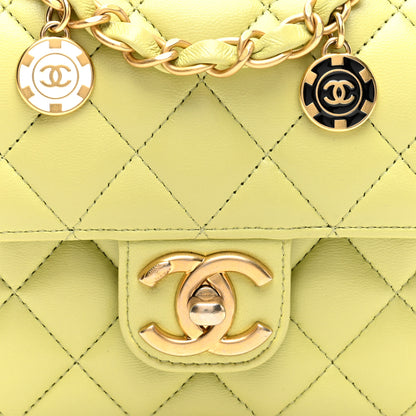 Chanel Lambskin Quilted Casino Chips  Green 8 of 10