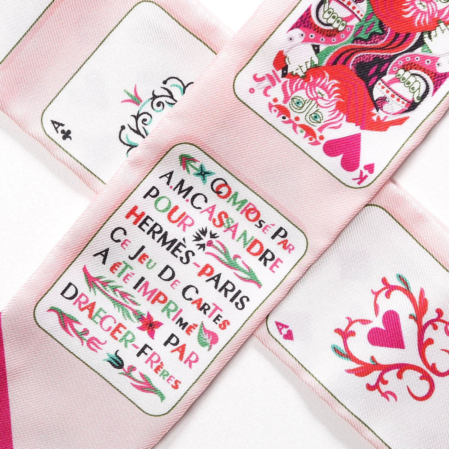 Silk Jeu de Cartes Twilly Rose Nacre Fuchsia Rouge