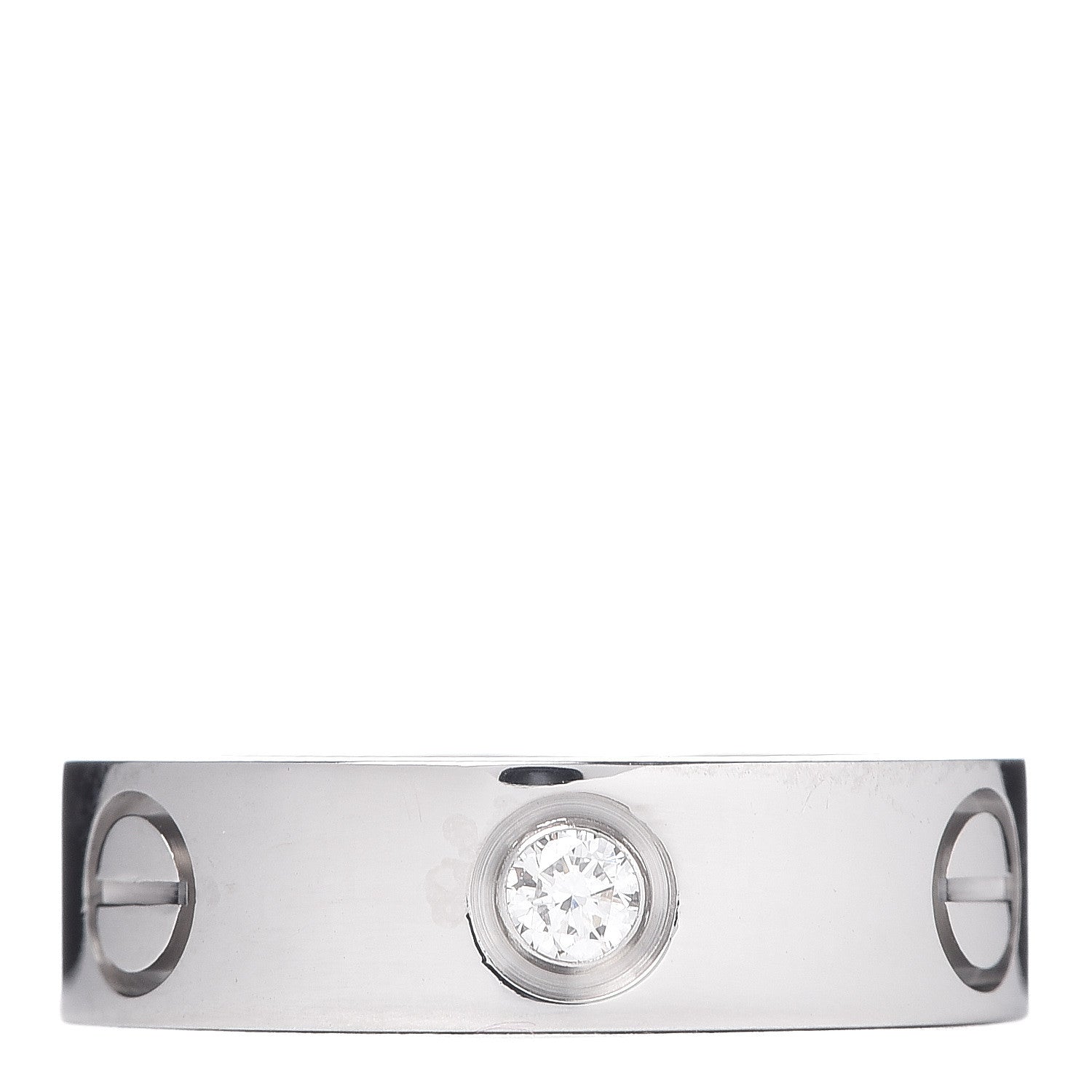 Cartier 18K White Gold 3 Diamond 5.5mm LOVE Ring 51 5.75 1 of 4