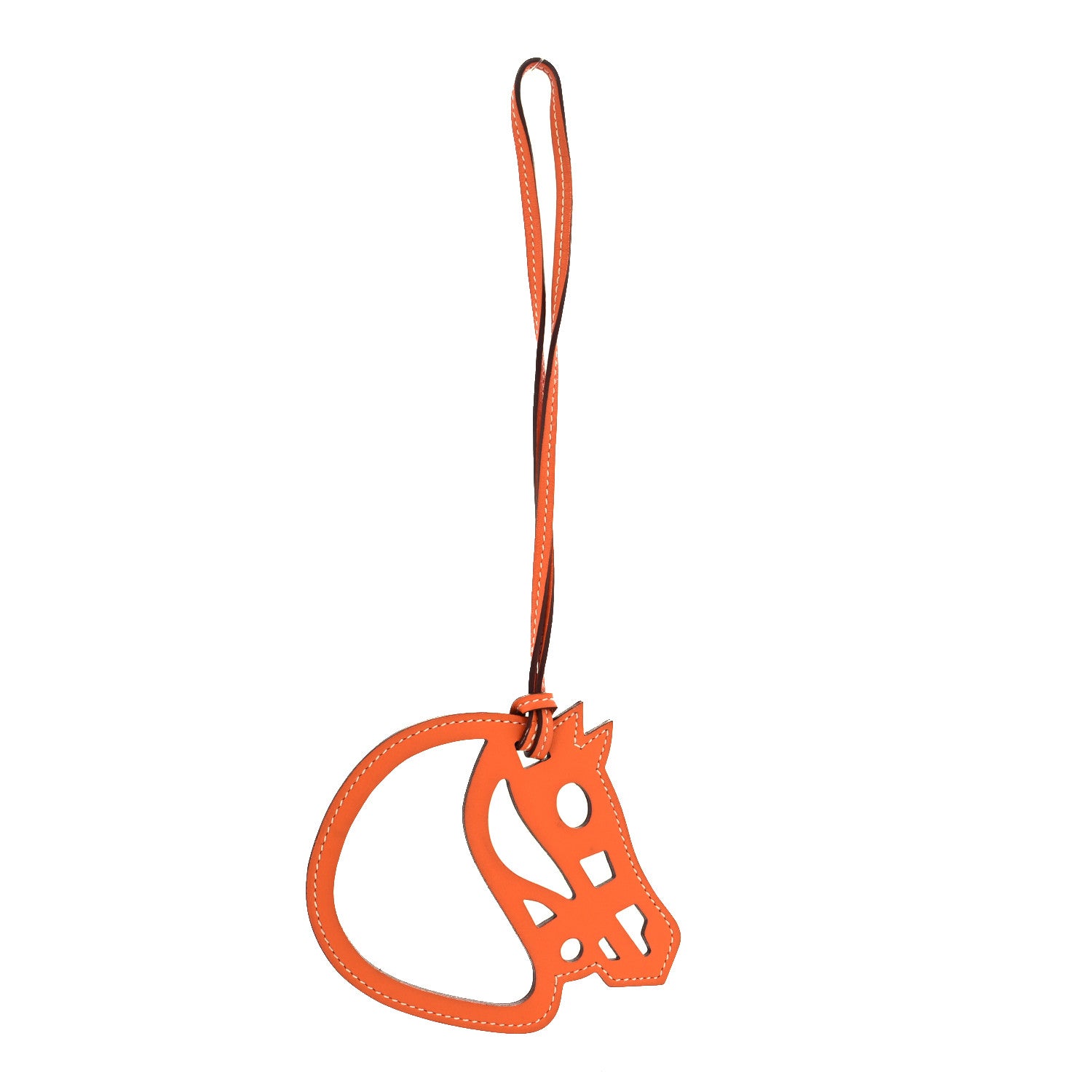 Hermes Swift Paddock Cheval Horse Bag Charm Orange 1 of 4