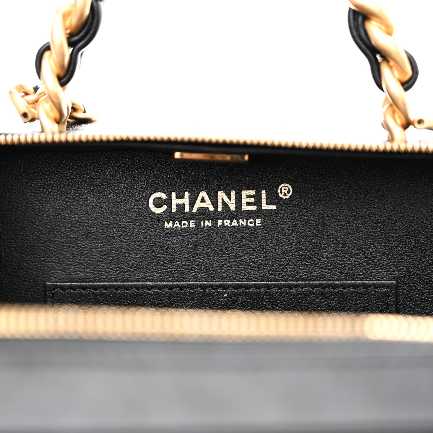 Chanel Lambskin Quilted Top Handle Small Vanity Case Black 6 of 12