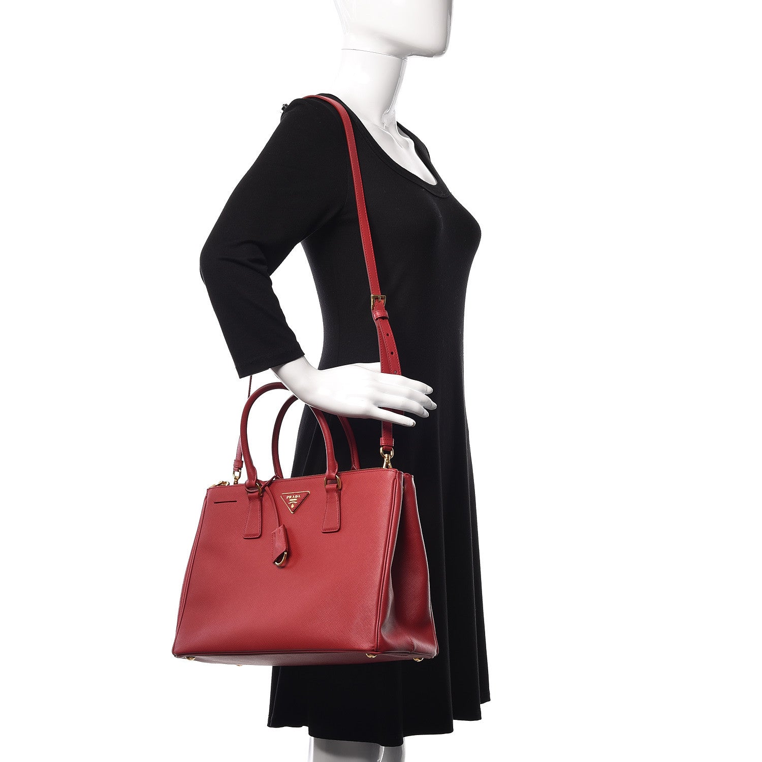 Prada Saffiano Medium Galleria Double Zip Tote Fuoco 3 of 10
