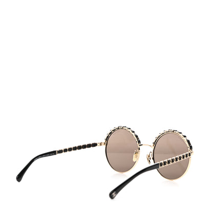 Chanel Metal Calfskin Round Chain Sunglasses 4265-Q Black 4 of 8