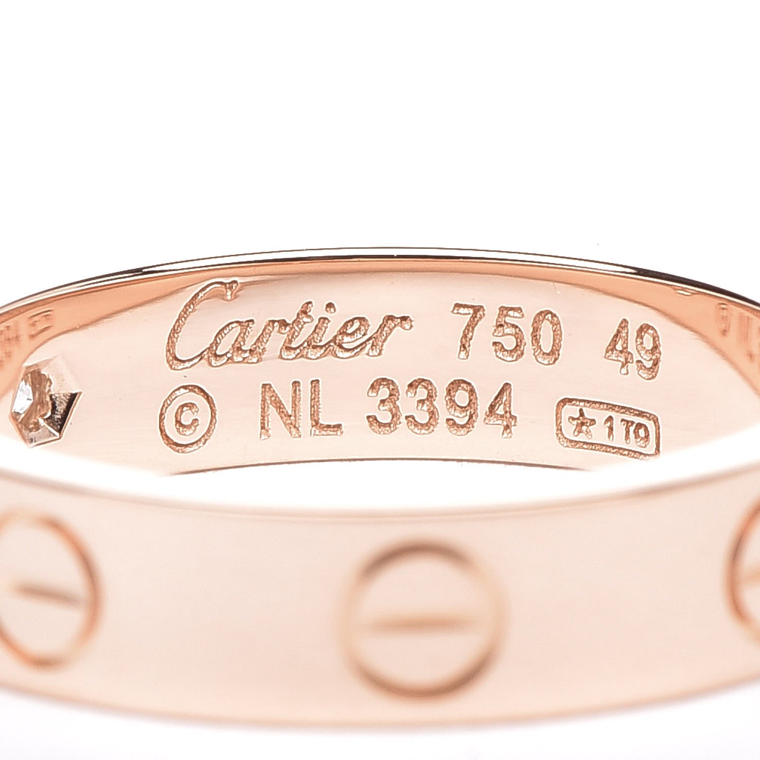 Cartier 18K Pink Gold Diamond 4mm LOVE Wedding Band Ring 49 4.75 4 of 4