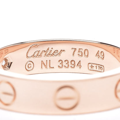 Cartier 18K Pink Gold Diamond 4mm LOVE Wedding Band Ring 49 4.75 4 of 4