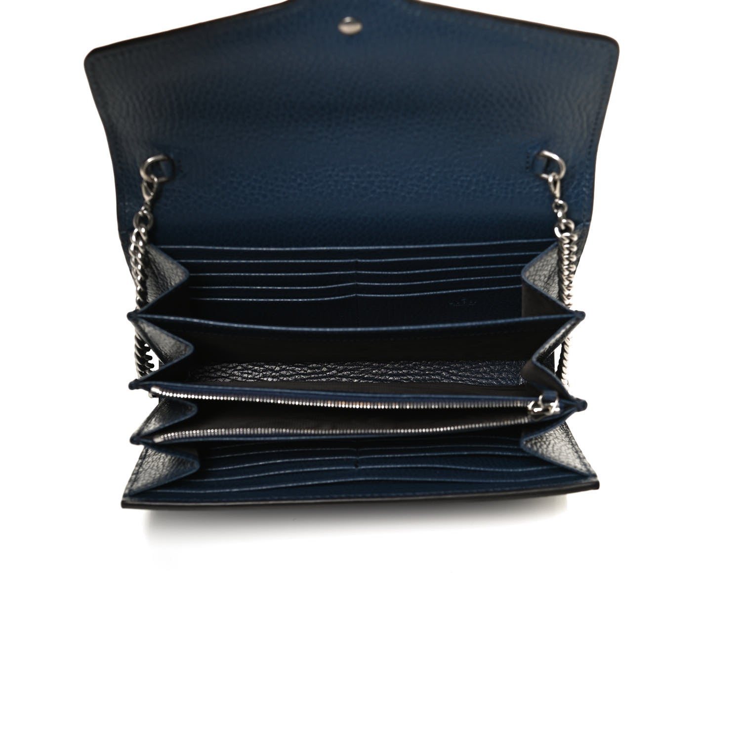 Gucci Dollar Calfskin Crystal Mini Dionysus Chain Wallet Blue Agata Black Diamond 5 of 10