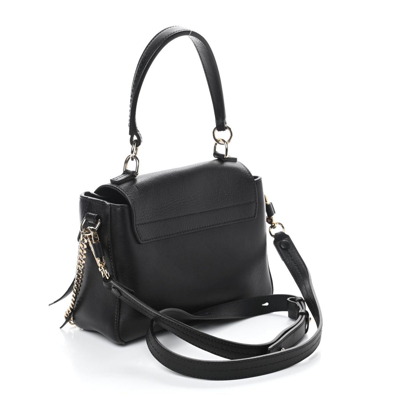 Calfskin Mini Faye Day Shoulder Bag Black