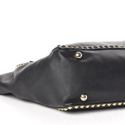 Valentino Garavani Vitello Medium Rockstud Tote Black 5 of 8
