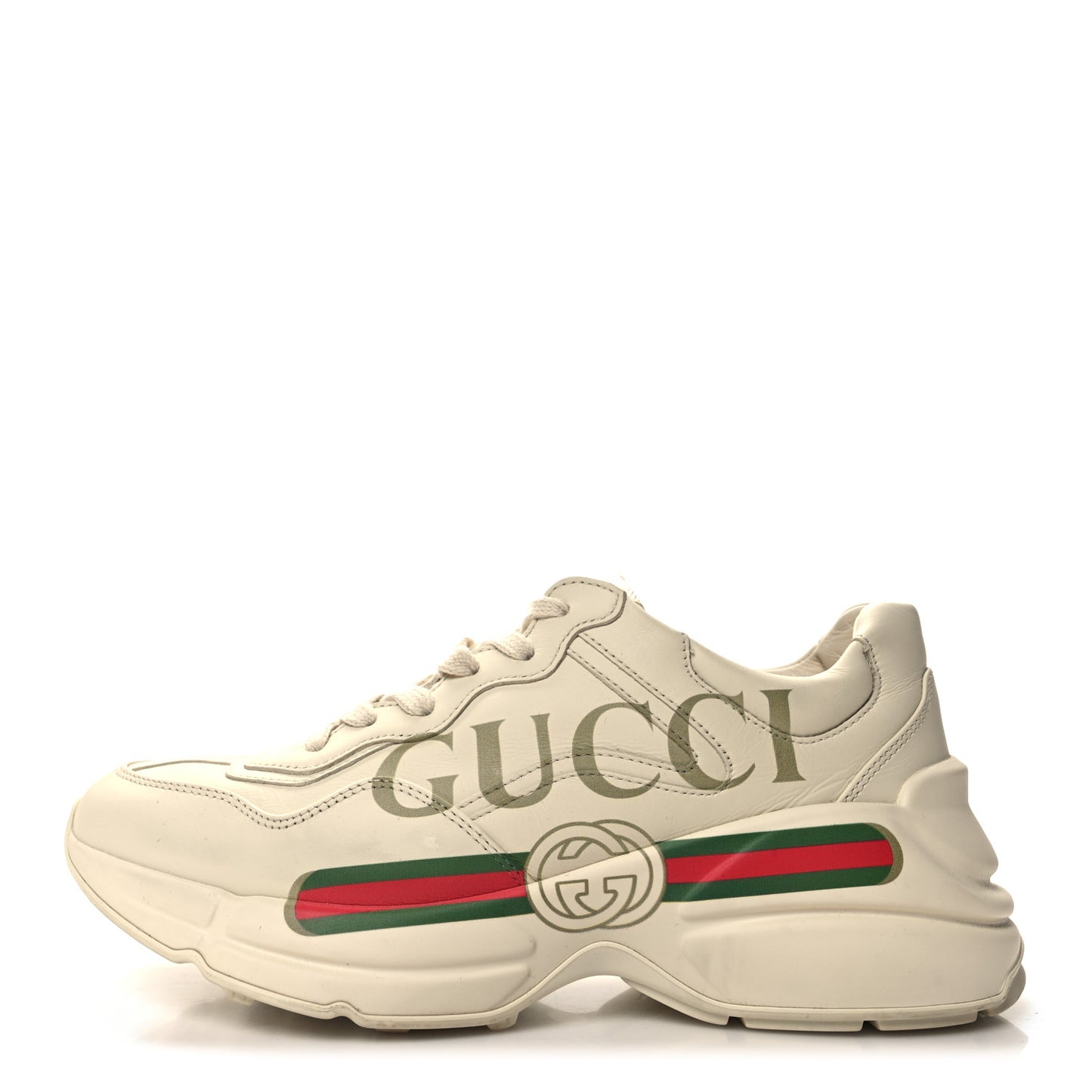 Calfskin Logo Womens Rhyton Sneakers 37.5 Ivory