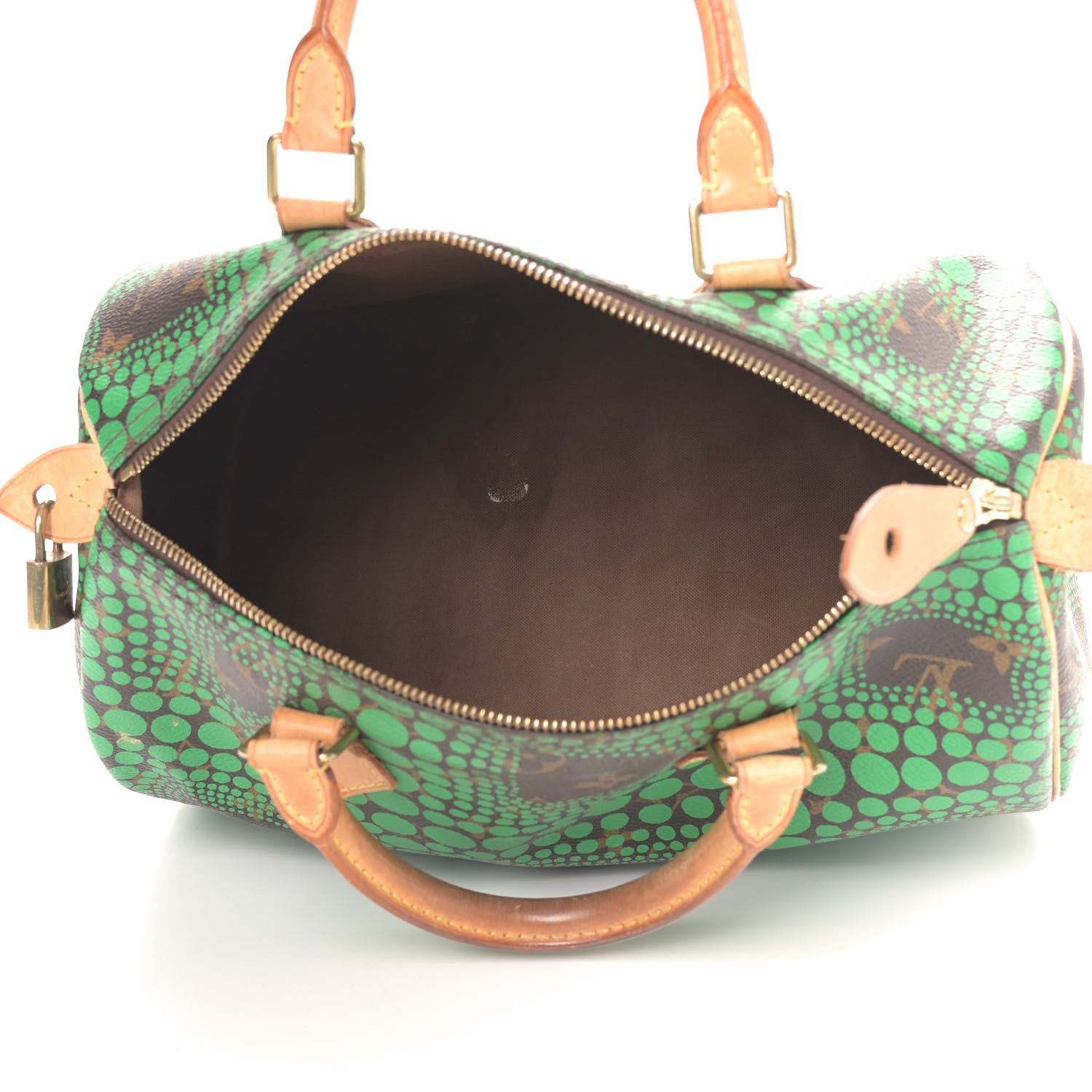 Louis Vuitton Monogram Kusama Town Speedy 30 Green 5 of 11