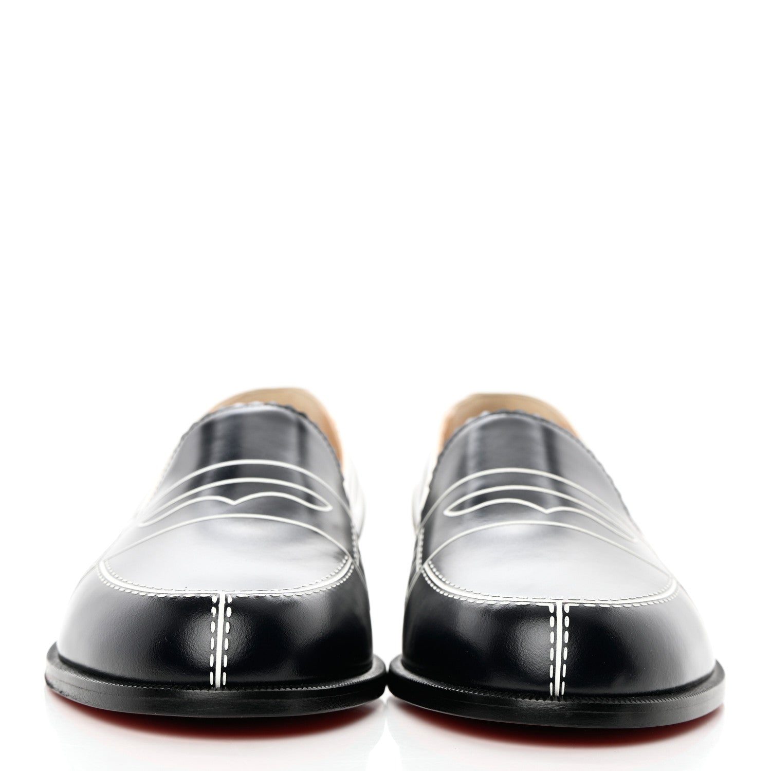 Christian Louboutin Calfskin Women Mocalaureat Tromp L'oeil Loafers 36 Navy 2 of 8