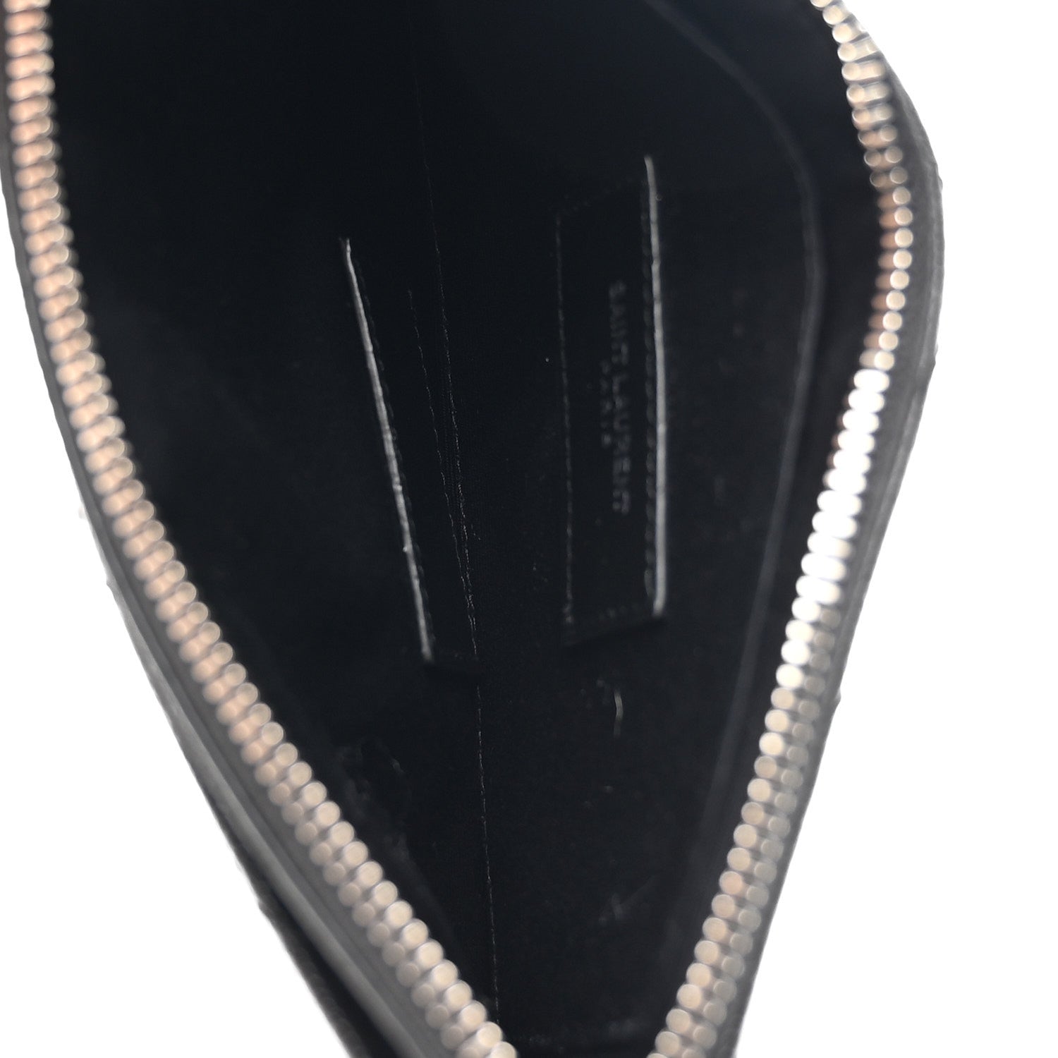 Saint Laurent Grain De Poudre Chevron Monogram Bill Pouch Black 5 of 7