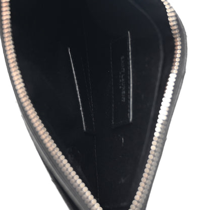 Saint Laurent Grain De Poudre Chevron Monogram Bill Pouch Black 5 of 7