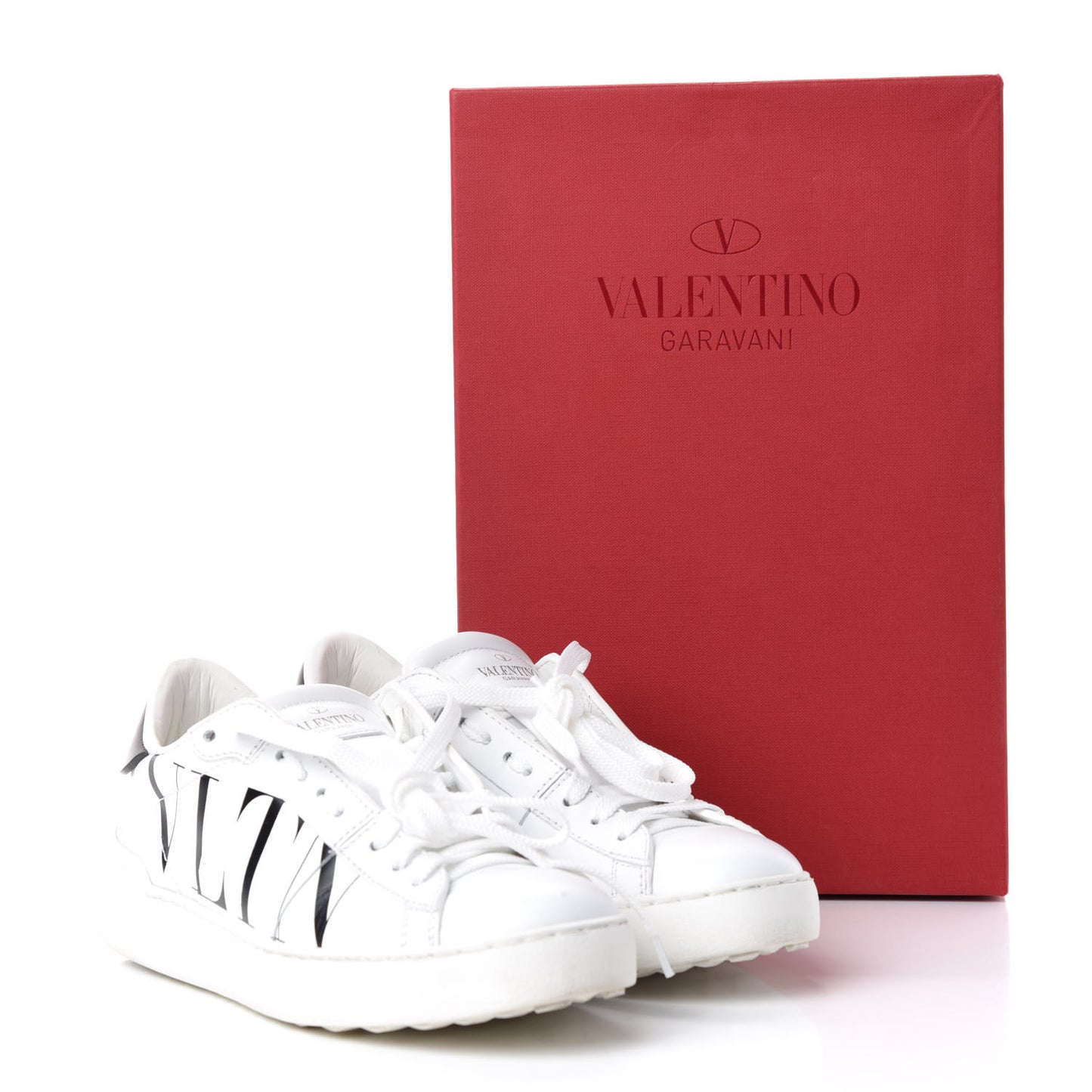 Calfskin VLTN Rockstud Open Sneakers 36.5 White