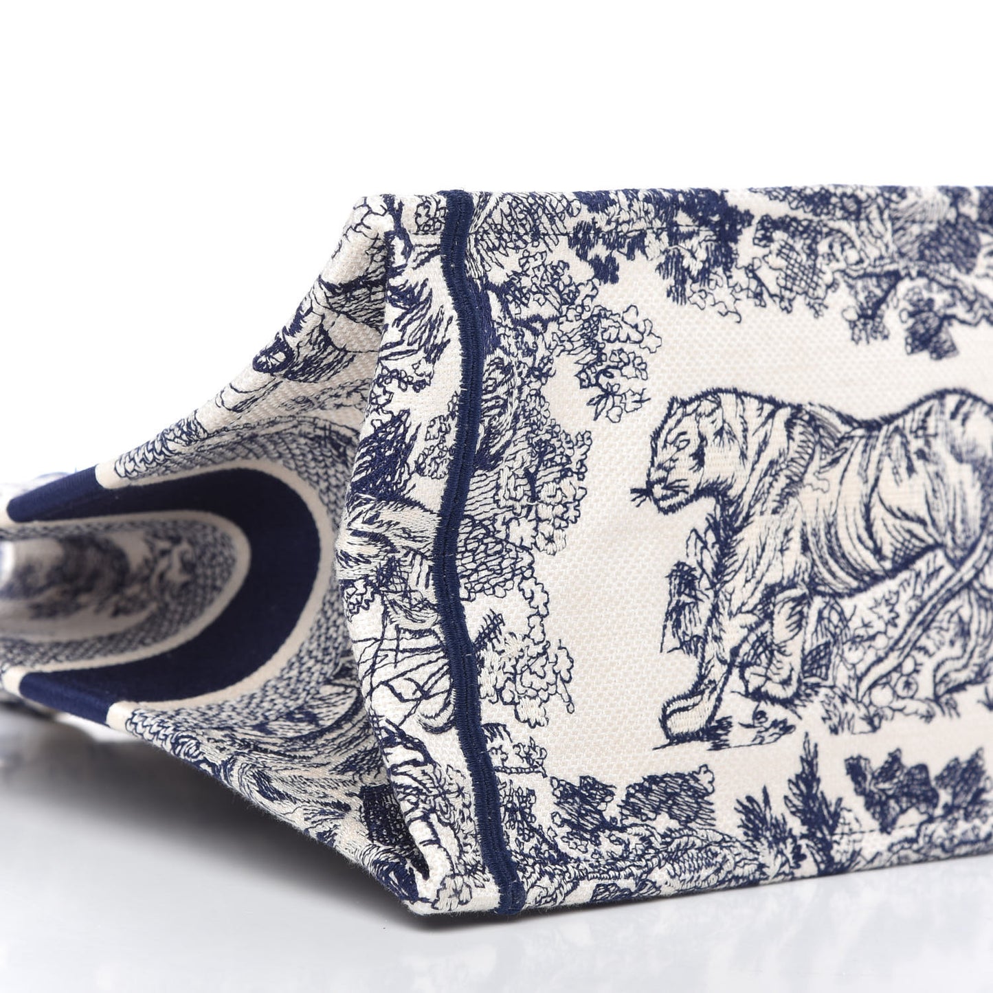 Canvas Embroidered Medium Dioriviera Toile De Jouy Book Tote Blue