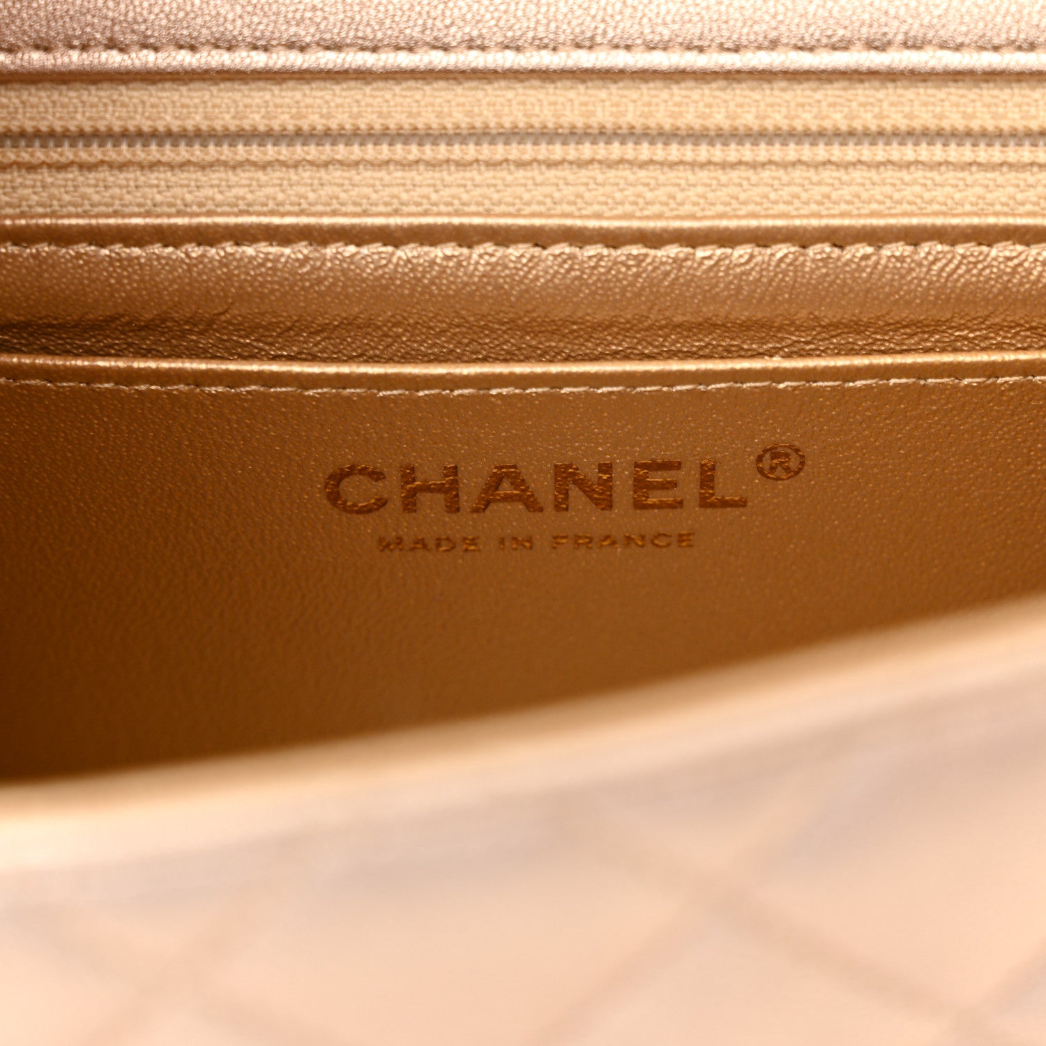 Chanel Metallic Lambskin Quilted Mini Square Flap Gold 6 of 10