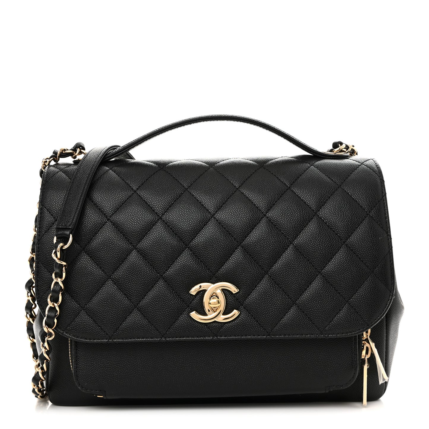 Caviar Quilted Large Business Affinity Flap Black