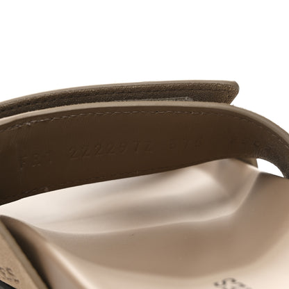 Hermes Suede Goatskin Womens Chypre Sandals 37.5 Beige Sable 9 of 10