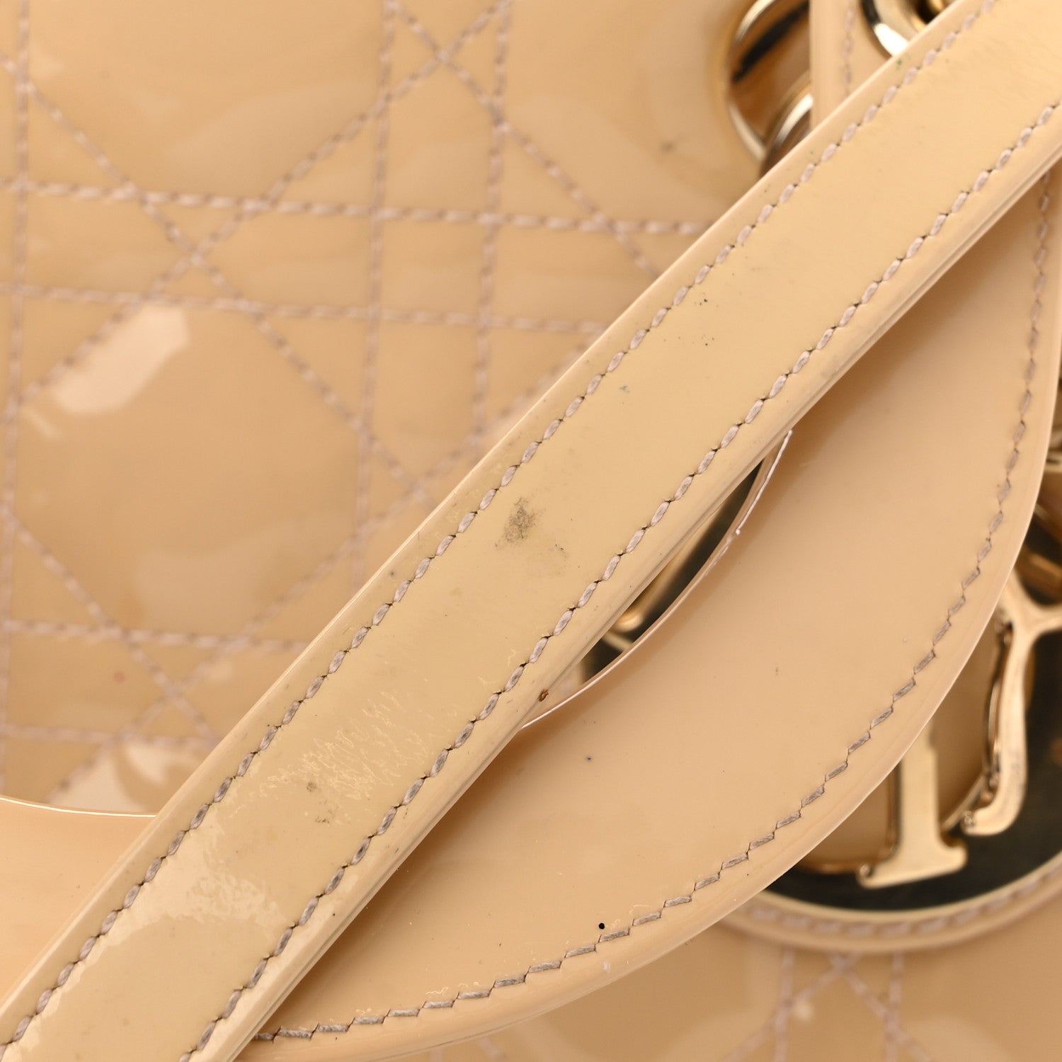 Christian Dior Patent Cannage Medium Lady Dior Beige 16 of 16