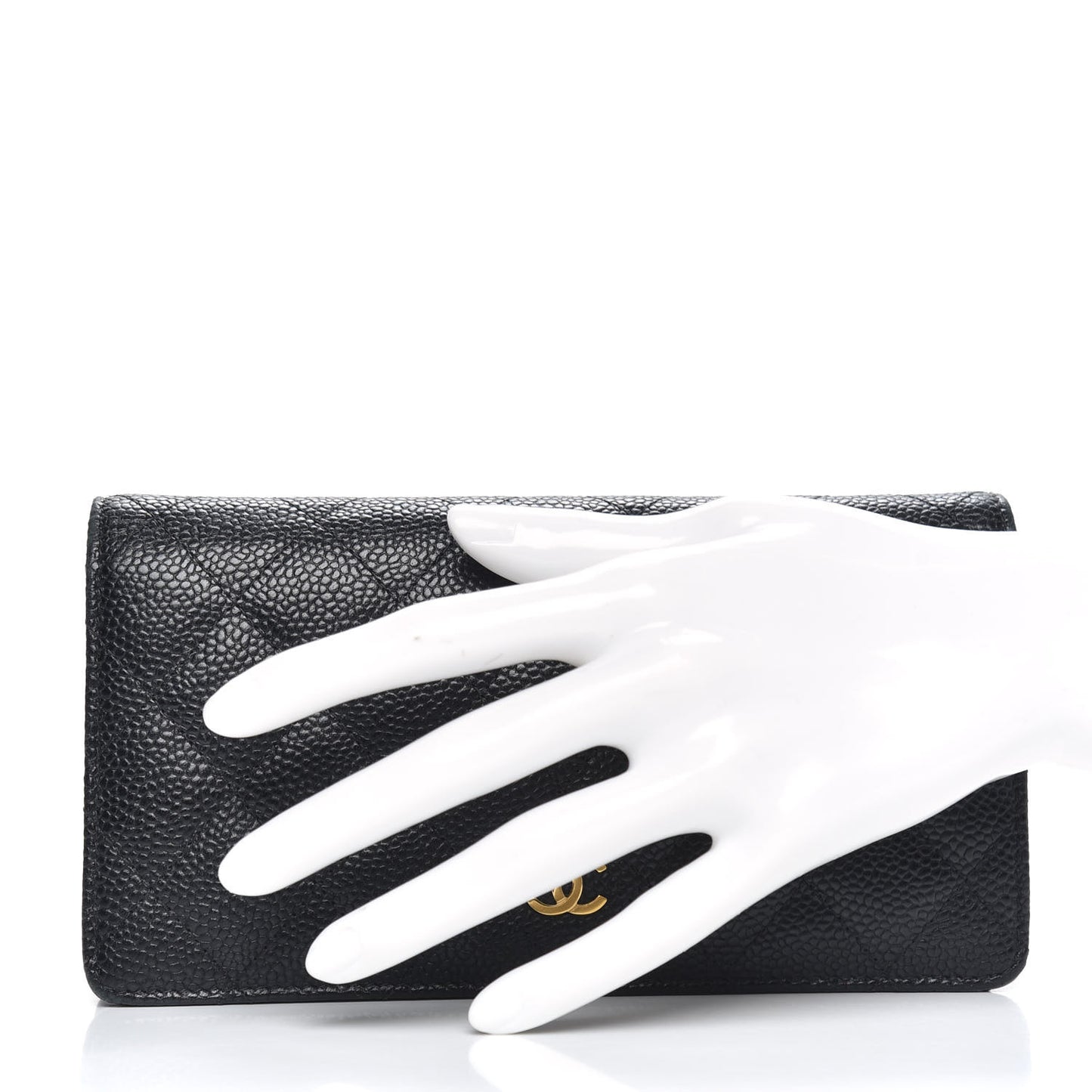 Caviar Quilted Yen Wallet Black