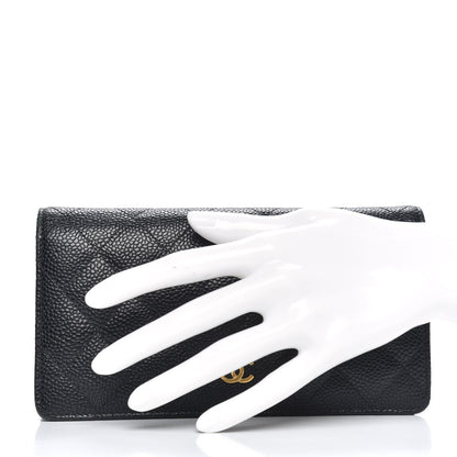 Chanel Caviar Quilted Yen Wallet Black 3 of 10