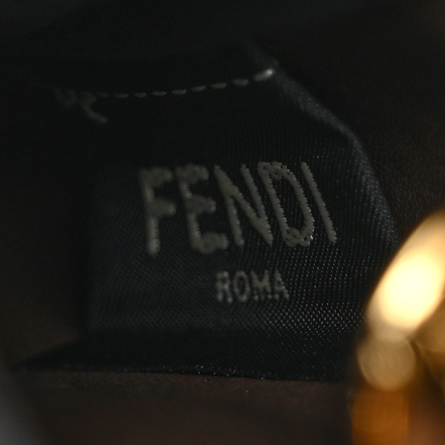 Fendi Vitello Soft F is Fendi Bi-Color FF 1974 Embossed Phone Pouch Maya Black 5 of 8