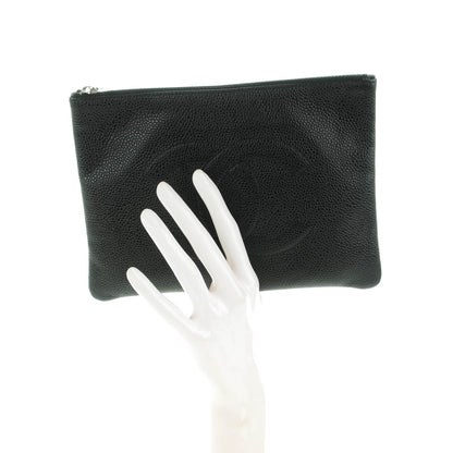 Chanel Caviar CC Flat Cosmetic Pouch Black 2 of 7