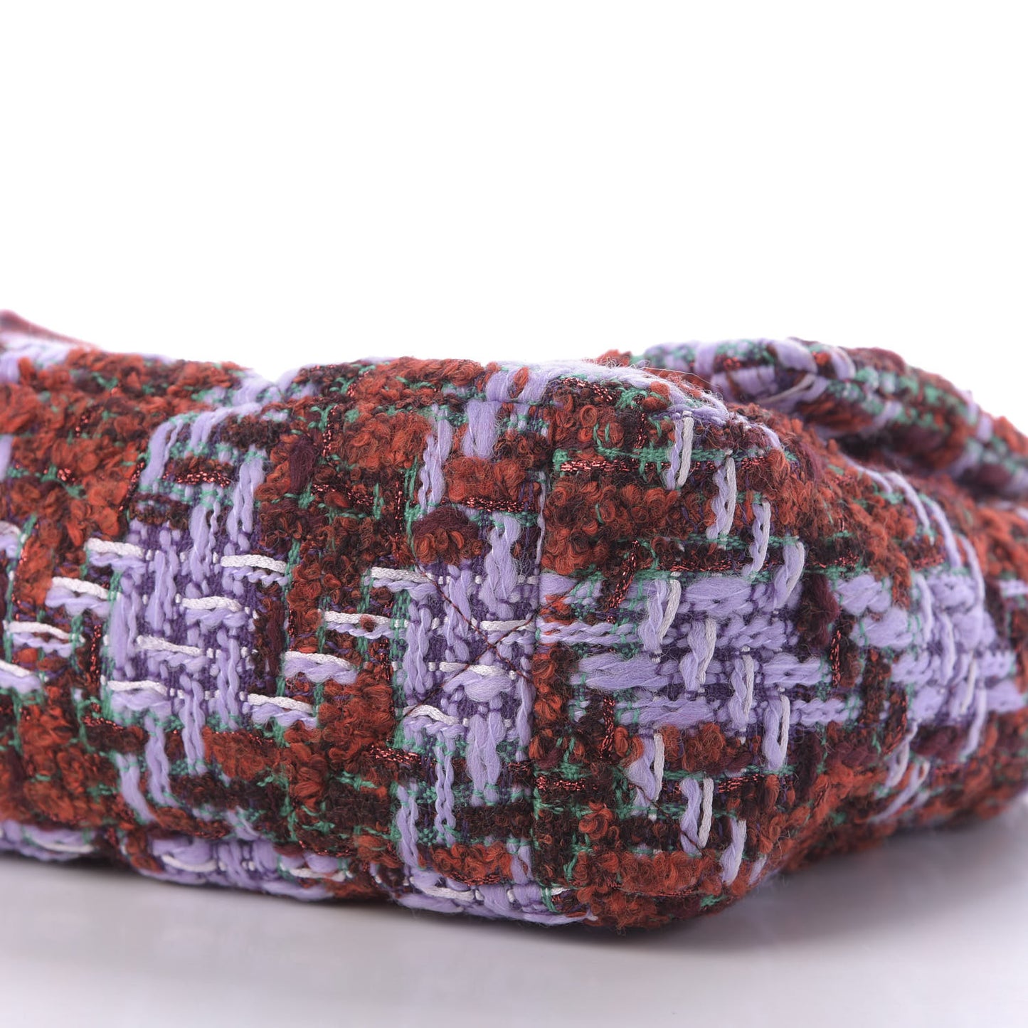 Tweed Quilted Large 19 Flap Red Purple Green
